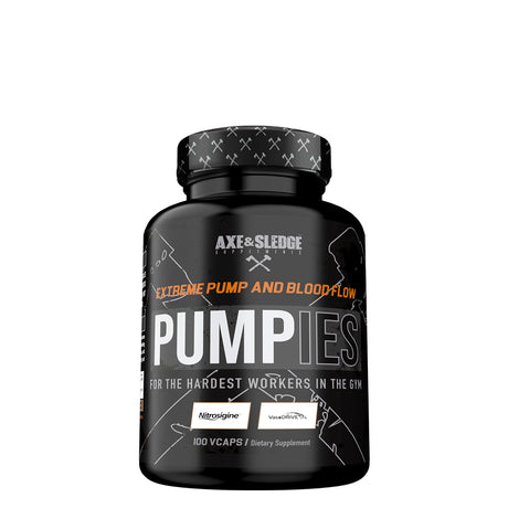 Axe & Sledge Pumpies, Nitric Oxide Support, Non-Stim Pre-Workout, 100 Veggie Capsules, 20 Servings