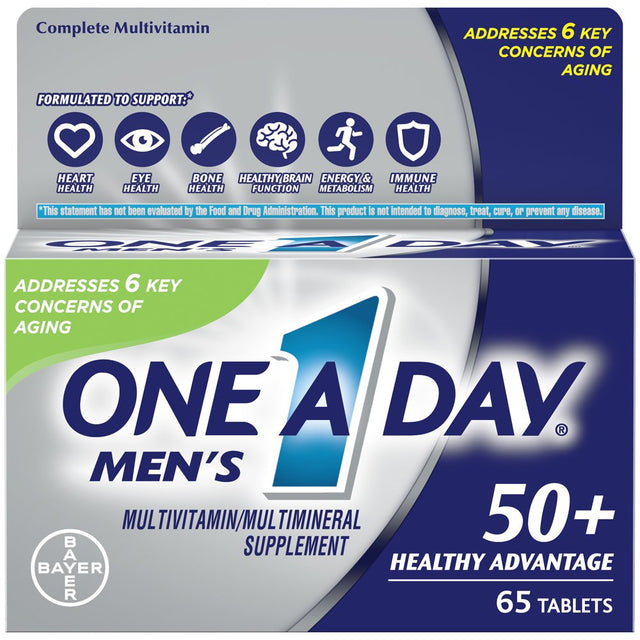 One a Day Men'S 50+ Multivitamin Tablets, Multivitamins for Men, 65 Ct