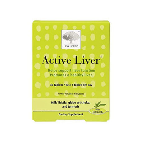 NEW NORDIC Active Liver | Daily Liver Supplement | Milk Thistle, Artichoke & Turmeric | for Men and Women | 30 Count (Pack of 1)