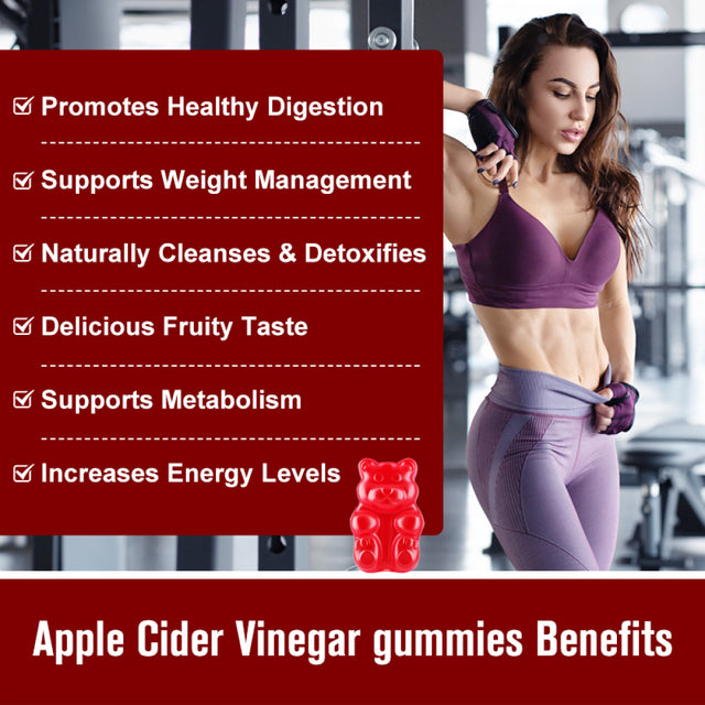 Apple Cider Vinegar ACV Gummies - Gut Health & Natural Energy Supplement with Vitamin - Apple Cider Vinegar with Mother Body Cleanse Detox for Women & Men 60 Servings