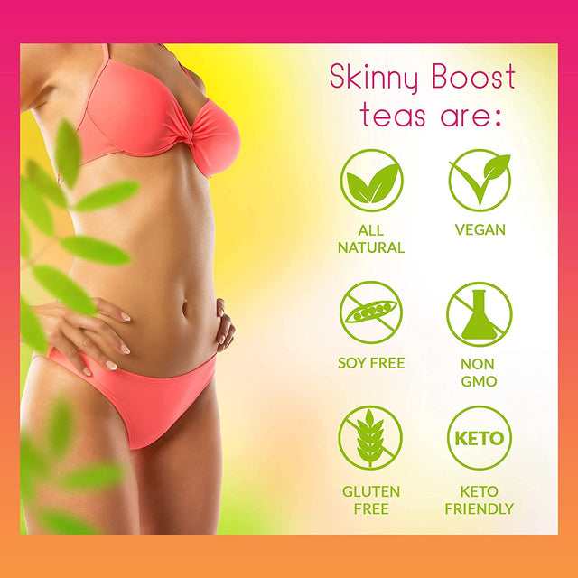 Skinny Boost Evening Detox Tea-14 Tea Bags Total, Supports Detox and Cleanse, Reduce Bloating, 100% All Natural, Vegan, Non GMO