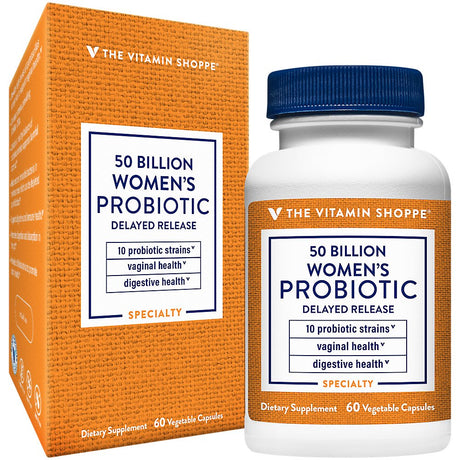 Women'S Probiotic Delayed Release 50 Billion - with 10 Probiotic Strains to Support Digestive, Immune & Vaginal Health or Yeast Imbalance - Shelf Stable (60 Veggie Caps) by the Vitamin Shoppe