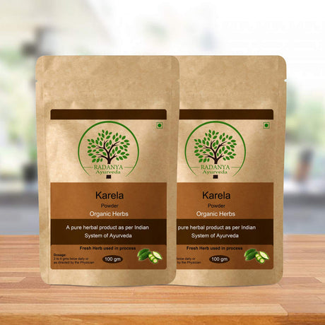 Karela Powder 100 Gram - Indian Pure Natural Essential Organic Herbal Supplement Powder - Pack of 2