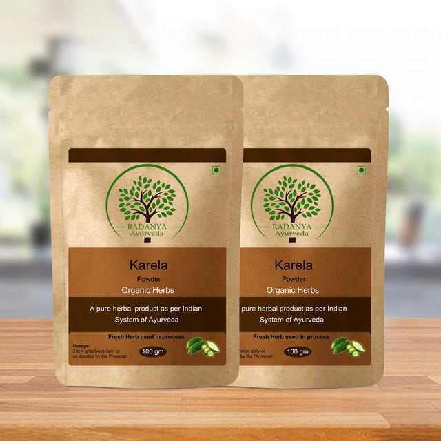 Karela Powder 100 Gram - Indian Pure Natural Essential Organic Herbal Supplement Powder - Pack of 2