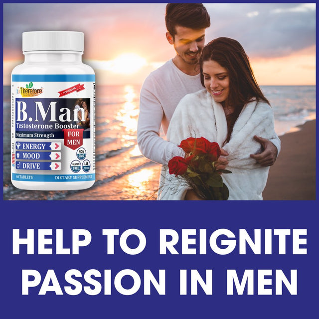 B.Man Energy Booster for Men, Muscle Builder Energy Booster Supplements 60 Tablets by Therefore