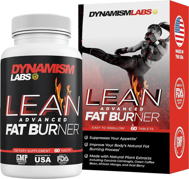 Dynamism Labs Lean Advanced Fat Burner | Garcinia Cambogia Extract, Green Tea Extract, Raspberry Ketone | Made in USA (60 Tablets)