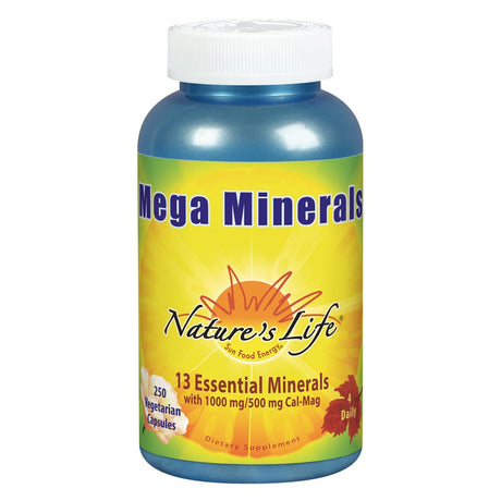 Nature'S Life Mega Minerals Complex | Complete Multi Mineral + Vitamin D Supplement | 250 Vegetarian Capsules