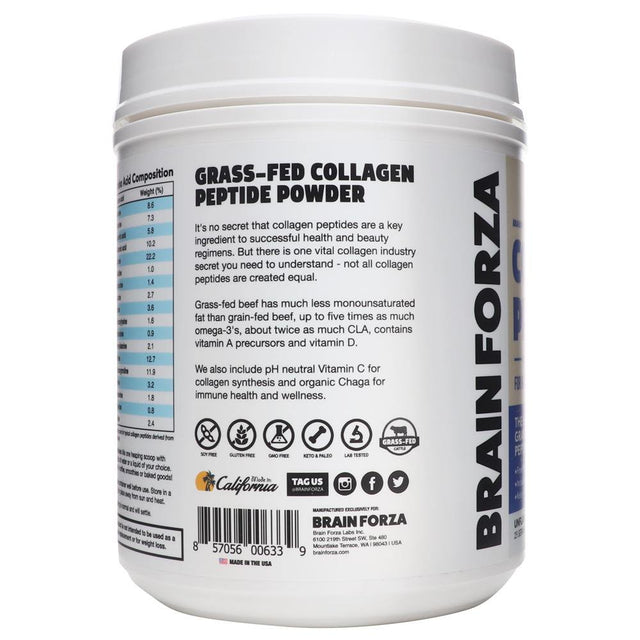 Brain Forza - Collagen Peptides Powder Unflavored - 18.17 Oz.