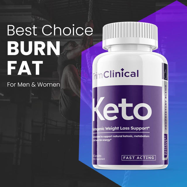 (1 Pack) Trim Clinical Keto - Supplement for Weight Loss - Energy & Focus Boosting Dietary Supplements for Weight Management & Metabolism - Advanced Fat Burn Raspberry Ketones Pills - 60 Capsules