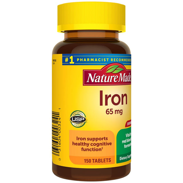 Nature Made Iron 65 Mg (325 Mg Ferrous Sulfate) Tablets, Dietary Supplement, 150 Count