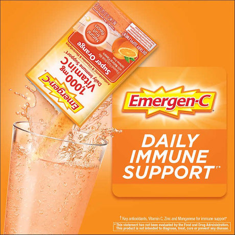 Emergen-C Pink 1000 Mg Vitamin C Supplement Super Orange 30 Packets