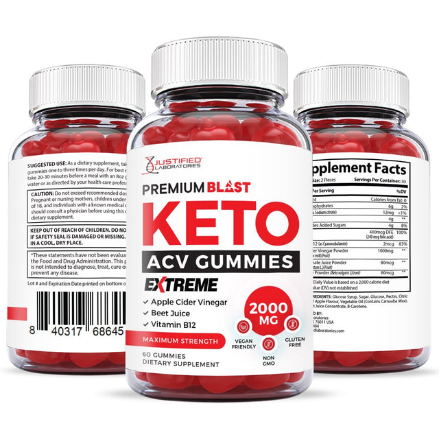 (10 Pack) Premium Blast Keto Extreme ACV Gummies 2000Mg Dietary Supplement 600 Gummys