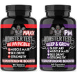 Monster Test Maxx Testosterone Booster High Strength Formula & Monster PM Sleep Aid for Men (2-Pack)