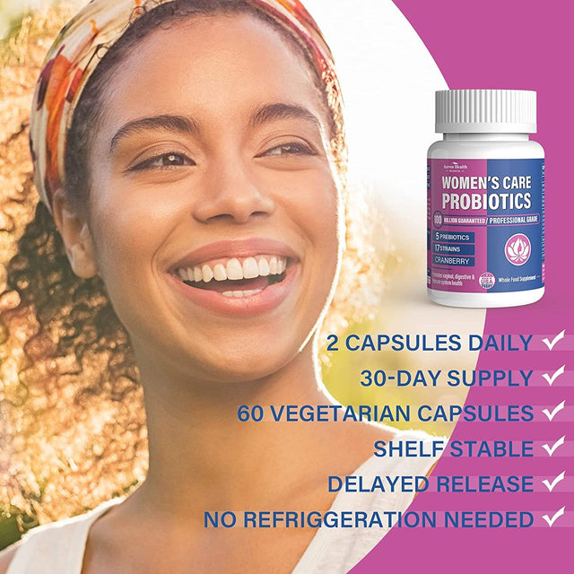 Probiotics for Women - Women'S Probiotics Supplements with Organic Prebiotics & Cranberry to Help Maintain Yeast Balance, Digestive Immune Vaginal | Raw Probiotics 100 Billion CFU 17 Strains; 60 Caps