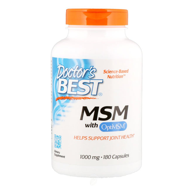 Doctor'S Best MSM with Optimsm, Joint Support, Immune System, Antioxidant and Protein-Building Role, Non-Gmo, Gluten Free, 1000 Mg, 180 Caps (DRB-00064), Pack of 2