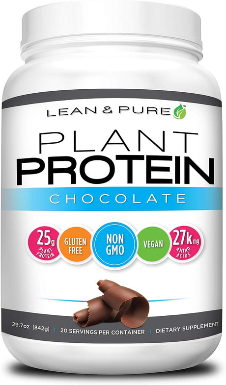 Lean & Pure Plant Protein, 25G of Protein, Non GMO, Vegan, Gluten Free. Low Carb, 842G, Chocolate