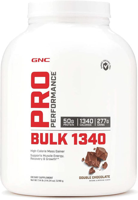 GNC Pro Performance Bulk 1340 - Double Chocolate, 9 Servings, Supports Muscle Energy, Recovery and Growth,Cream