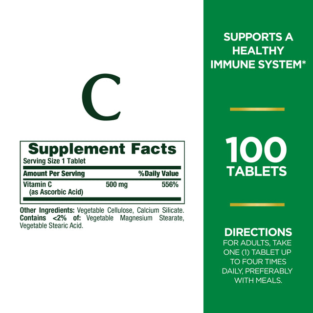 Nature'S Bounty Vitamin C 500 Mg Tablets for Immune Support, 100 Ct