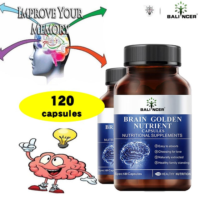 BALINCER Brain Tonic Enhances DHA Memory in the Brains of Students, Children, and Adolescents. Genuine Non Fish Oil 60/120 Capsules