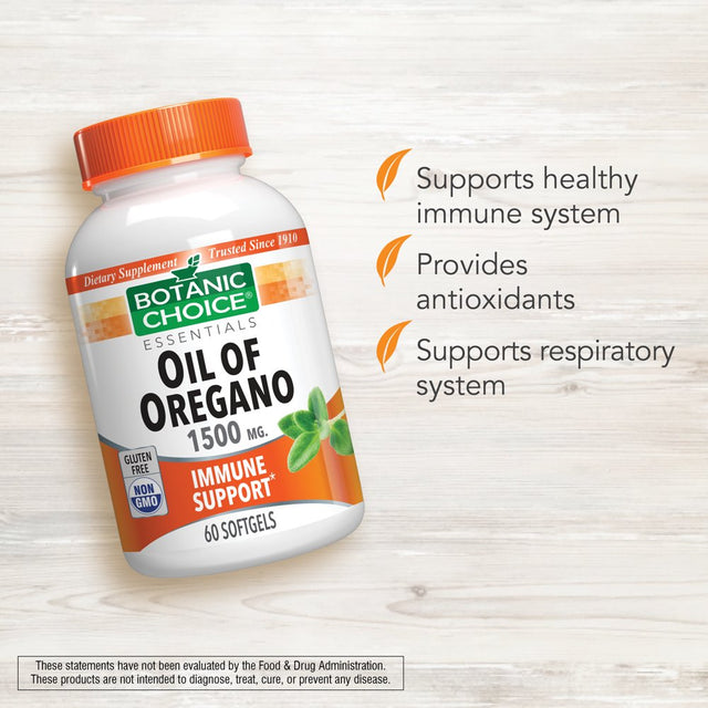 Botanic Choice Oregano 1500Mg Softgels, 60 Ct - Daily Immune Support