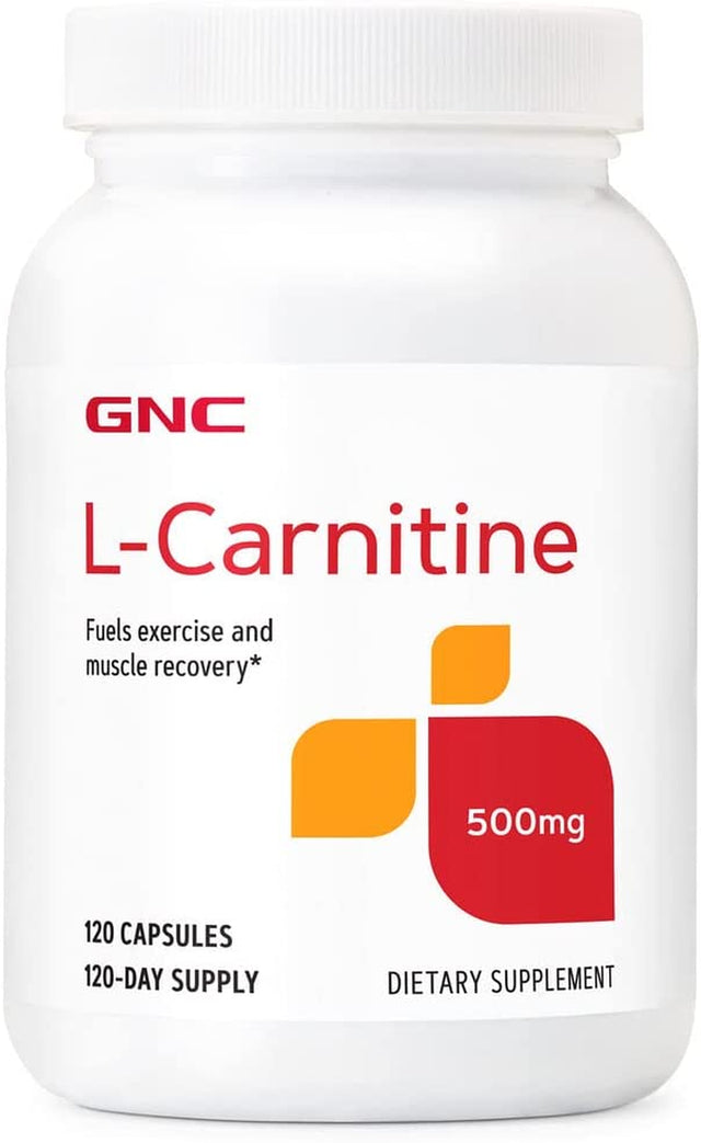 GNC L-Carnitine 500Mg, 120 Capsules, Helps Metabolize Long-Chain Fatty Acids