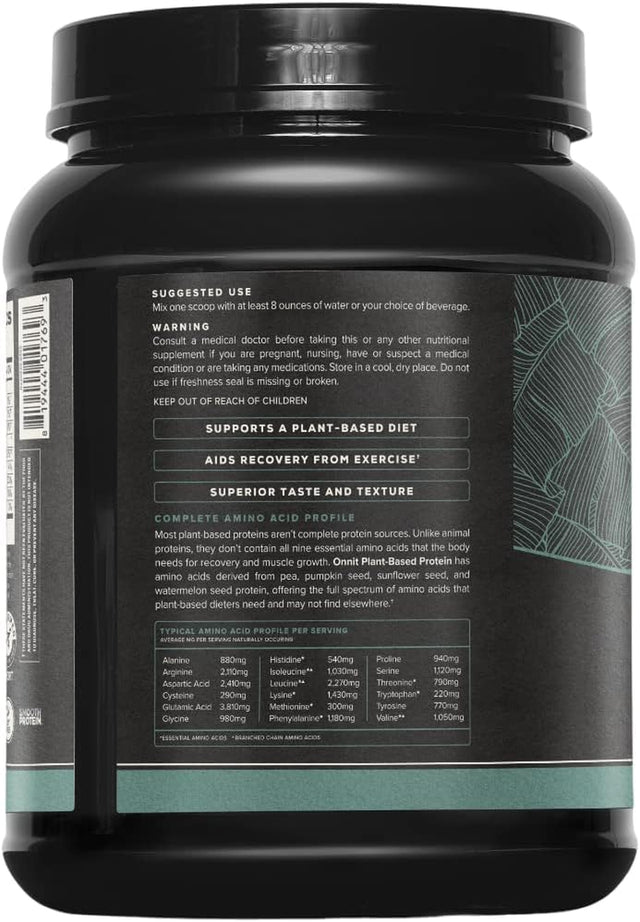 ONNIT Plant-Based Protein - Vanilla (20 Servings Tub)