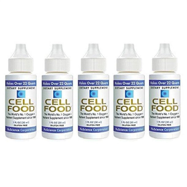 Cellfood Liquid Concentrate, 1 Oz. Bottle (Pack of 5) - Original Oxygenating Formula Containing Seaweed Sourced Minerals, Enzymes, Amino Acids, Electrolytes, Superior Absorption- Gluten Free, GMO Free