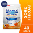 Mucinex Instasoothe Cough Drops, Sore Throat Lozenges, Honey & Echinacea, 40 Count