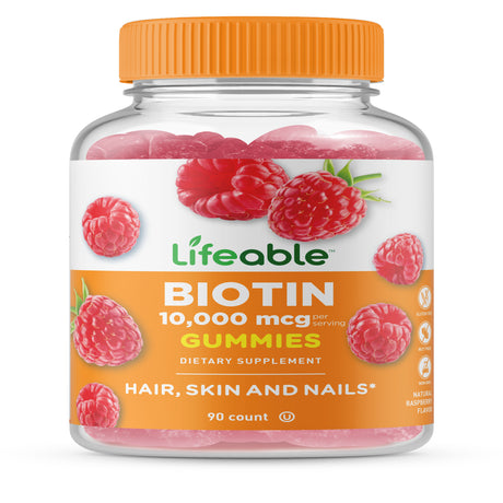 Lifeable Biotin Gummies - 10,000 Mcg - 90 Gummies