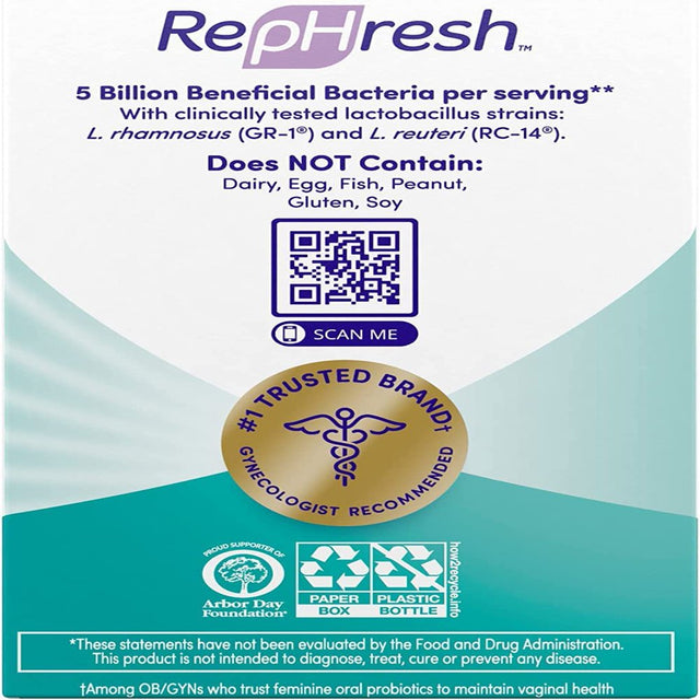 Rephresh Pro-B Probiotic Feminine Supplement - 30 Ea (Pack of 2)