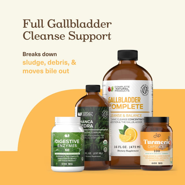 Complete Natural Gallbladder Complete Bundle - Dietary Supplements to Support Metabolism, Gallbladder Function, & Liver Health with Gallbladder Complete, Chanca Piedra, Digestive Enzymes and Turmeric