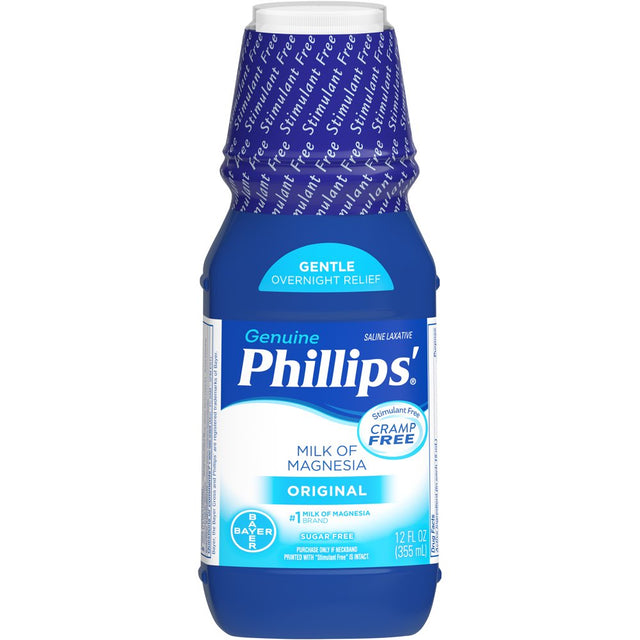 Phillips Milk of Magnesia Liquid Magnesium Laxative, Original 12 Oz