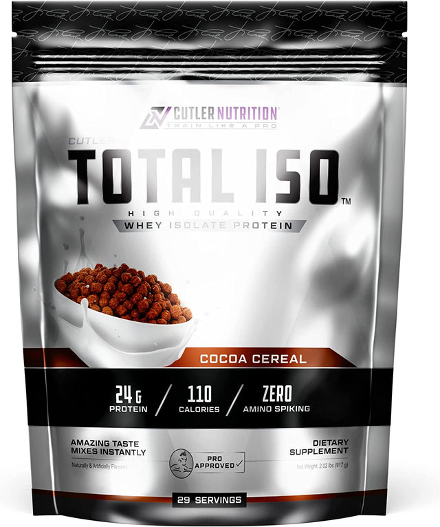 Total ISO Whey Isolate Protein Powder: Best Tasting Whey Protein Shake Featuring 100% Whey Protein Isolate, Perfect Post Workout Protein Powder Mix and Meal Replacement Drink, Cocoa Cereal, 2 Pounds