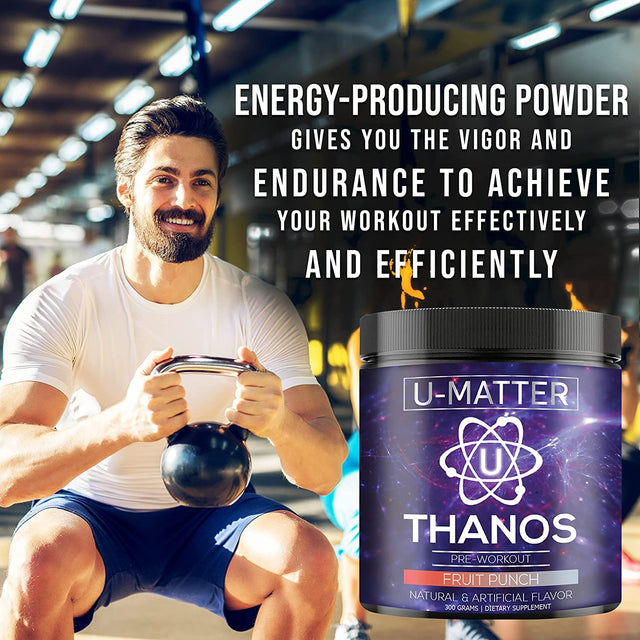 Thanos Pre-Workout Powder | Includes L-Taurine, Betaine Anhydrous, L-Arginine, L-Citrulline Malate & L-Tyrosine | Fruit Punch Flavored Preworkout | Energy Boost, Pump, & Focus - 30 Servings