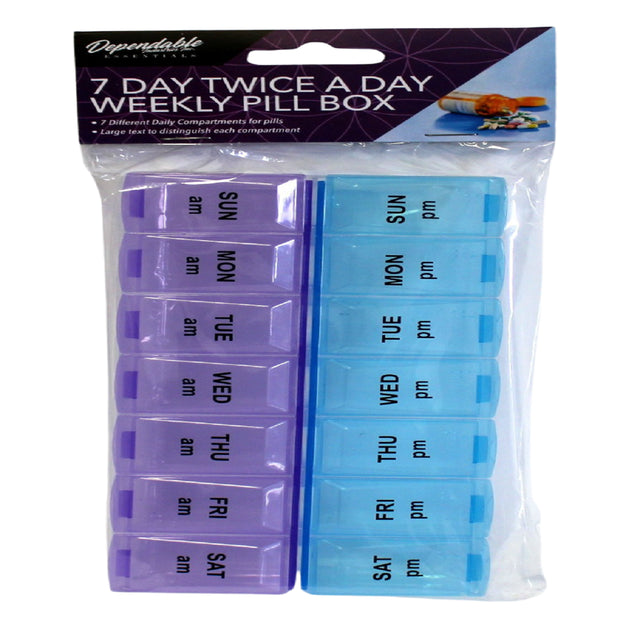 Large Pill Organizer 7 Day 2 Times a Day Weekly Pill Box AM PM Pill Case, Pill Container Vitamin Case Twice a Day Morning Bedtime