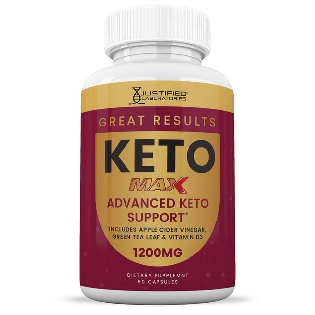 (3 Pack) Justified Laboratories Great Results Keto ACV MAX Pills 1675Mg Dietary Supplement 180 Capsules