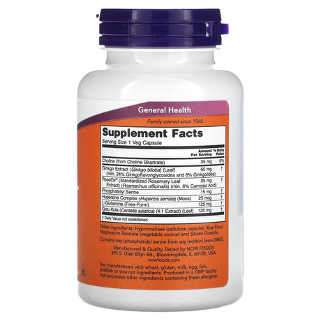 NOW Foods Brain Elevate, 120 Veg Capsules