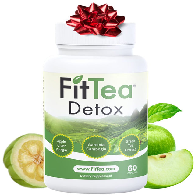 Fit Tea 7-In-1 Detox Cleanse & Green Tea Extract Capsules for Weight Loss and Belly Fat - Garcinia Cambogia Appetite Suppressant Fat Burner & Weight Loss Pills for Women & Men with Apple Cider Vinegar