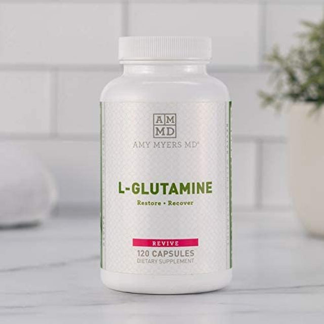 Amy Myers MD L Glutamine Capsules 1700Mg to Support Sugar Cravings, Muscle Repair & Healthy Gut - Ideal Amino Acid for Leaky Gut & Digestive Health - Supports Immune System & Thyroid Function 120 Caps