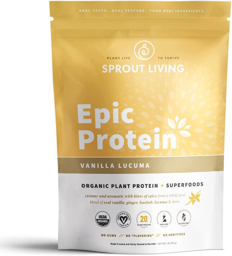 Sprout Living Protein Essentials Vanilla Lucuma & Pumpkin (Epic Protein Vanilla Lucuma and Simple Protein Pumpkin) | Complete, Organic, Plant-Based Protein Powders …