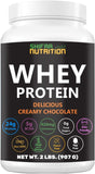 2 Lbs Halal Whey Protein Powder Creamy Chocolate. 24G Protein, 5G Bcaas & 420Mg Glutamine. for Building Lean Muscles & Recovery. Sugar-Free, Keto-Friendly, Gluten-Free, Non-Gmo