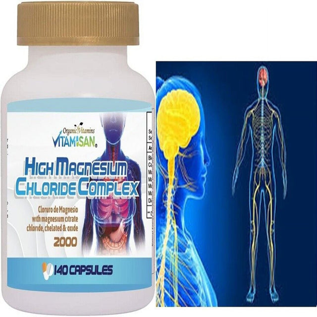 HIGH Cloruro De Magnesium Magnesium Chloride High Absorption 140 Capsules