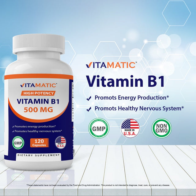 2 Pack Vitamatic Vitamin B1 (Thiamine) 500Mg, 120 Capsule