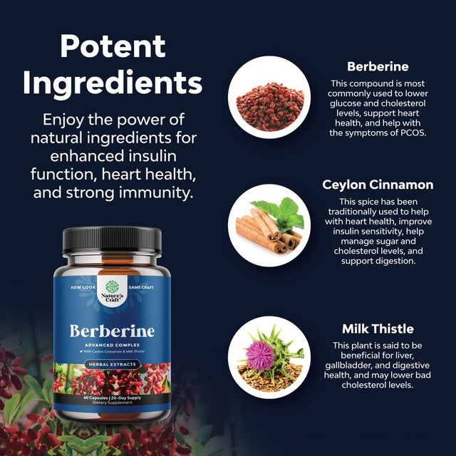 Balancing Berberine plus 1200Mg per Serving Complex - Antioxidant Berberine with Ceylon Cinnamon Capsules plus Silymarin Milk Thistle Extract - Active PK for Heart Health and Sugar Support 60 Capsules