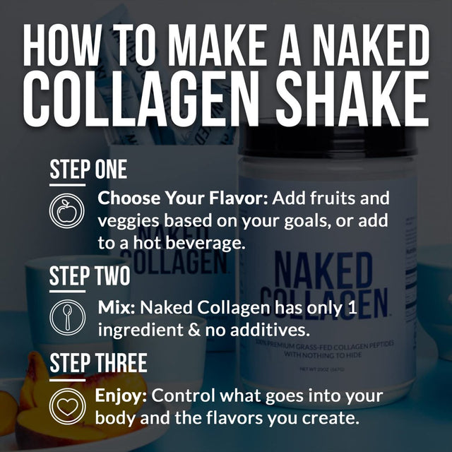 Naked Collagen - Collagen Peptides Protein Powder, 60 Servings Pasture-Raised, Grass-Fed Hydrolyzed Collagen Supplement | Paleo Friendly, Non-Gmo, Keto, Gluten Free | Unflavored 20Oz