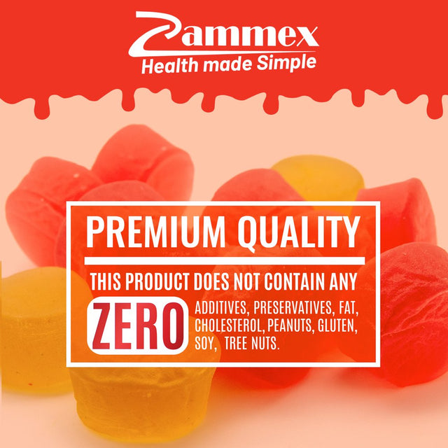 Zammex Organic Apple Cider Vinegar Gummies 500Mg, Stomach Fat Burner, 60 Count Keto Gummies