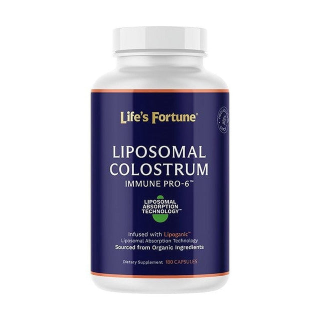 Life'S Fortune Immune Pro-6, 100% Pure and Certified 6-Hours Colostrum. Immune System Defense Activator, Restores Balance to Immune System, 180 Capsules