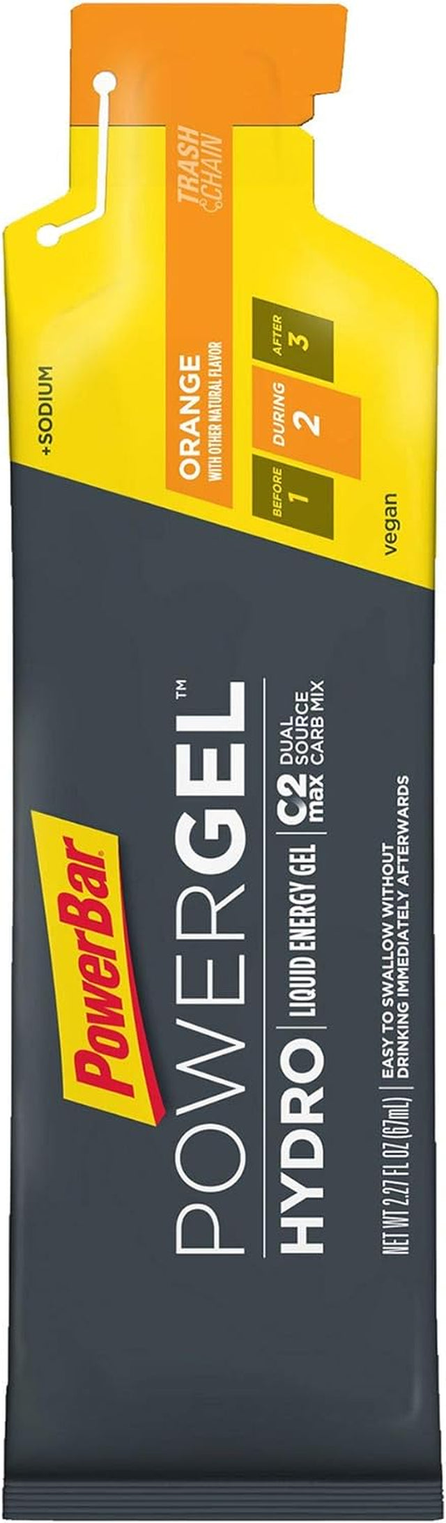 Powerbar Powergel Hydro with C2MAX (Pack of 24 Gels) | Endurance Energy for High Intensity Workouts, Orange