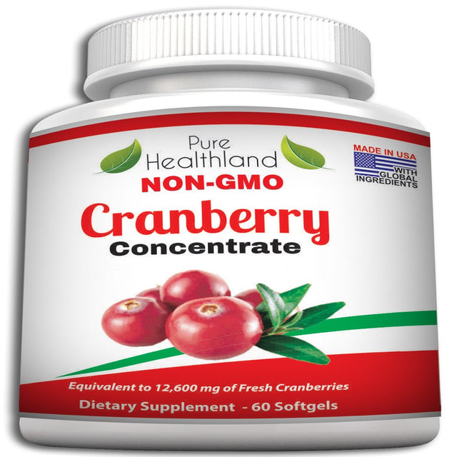 NON GMO Cranberry Concentrate Supplement Pills for Urinary Tract Infection UTI. Equal to 12600 Mg Fresh Cranberries! Promote Kidney Urinary Bladder Health. No Sugar HIGH POTENCY FREE 2 Day DELIVERY