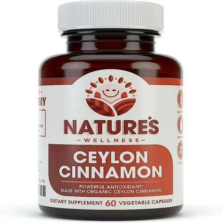 Organic Ceylon Cinnamon - 1200 Mg | Powerful Antioxidant Promotes Heart Health | Maintains Joint Health and Mobility | Non-Gmo | 60 Veg Capsules